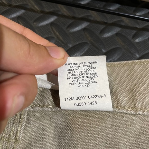 Vintage Levi's 539 Carpenter Pants Khaki Workwear‎ Utility 33x32 Made Hong Kong - Picture 5 of 10